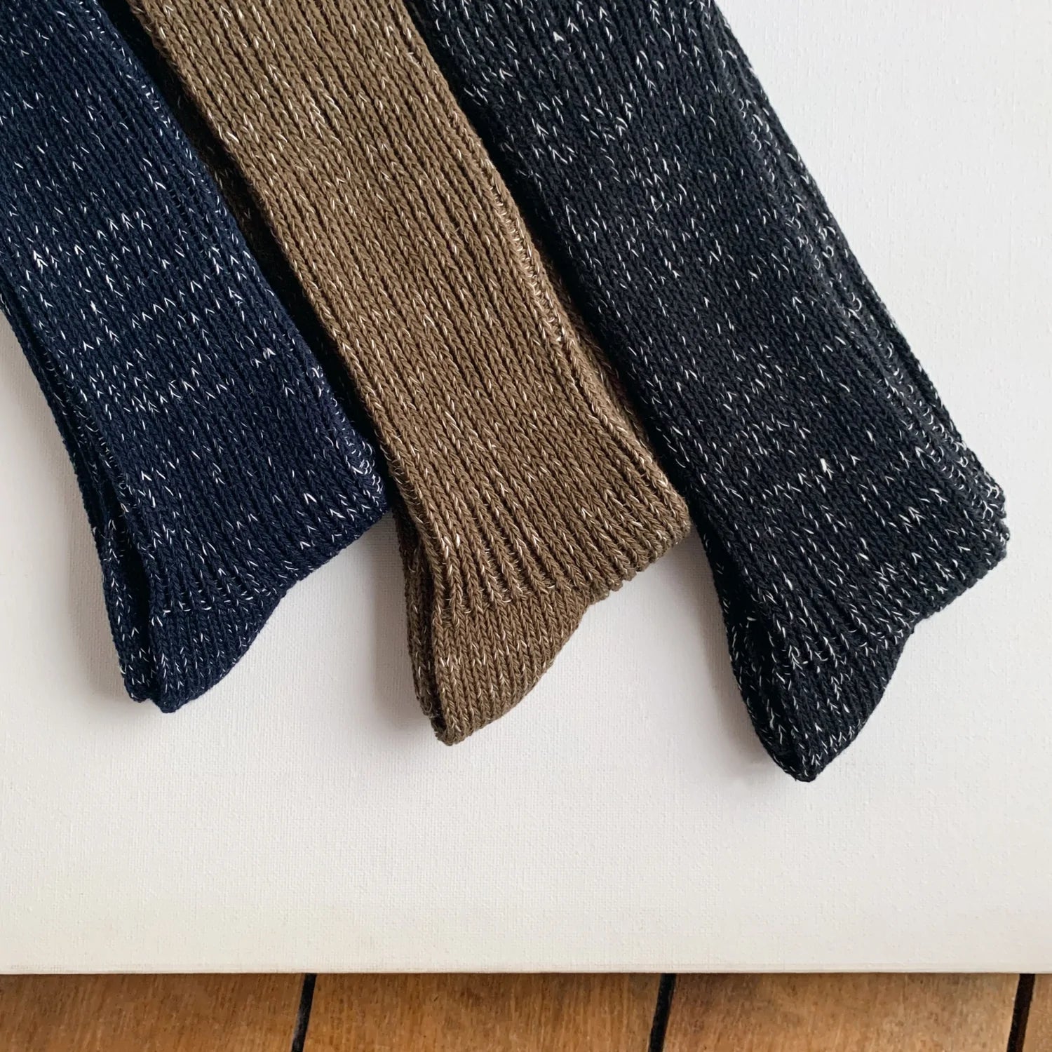 NISHIGUCHI KUTSUSHITABoston Hemp/Cotton Slab Sock | Midnight23-25 cm
