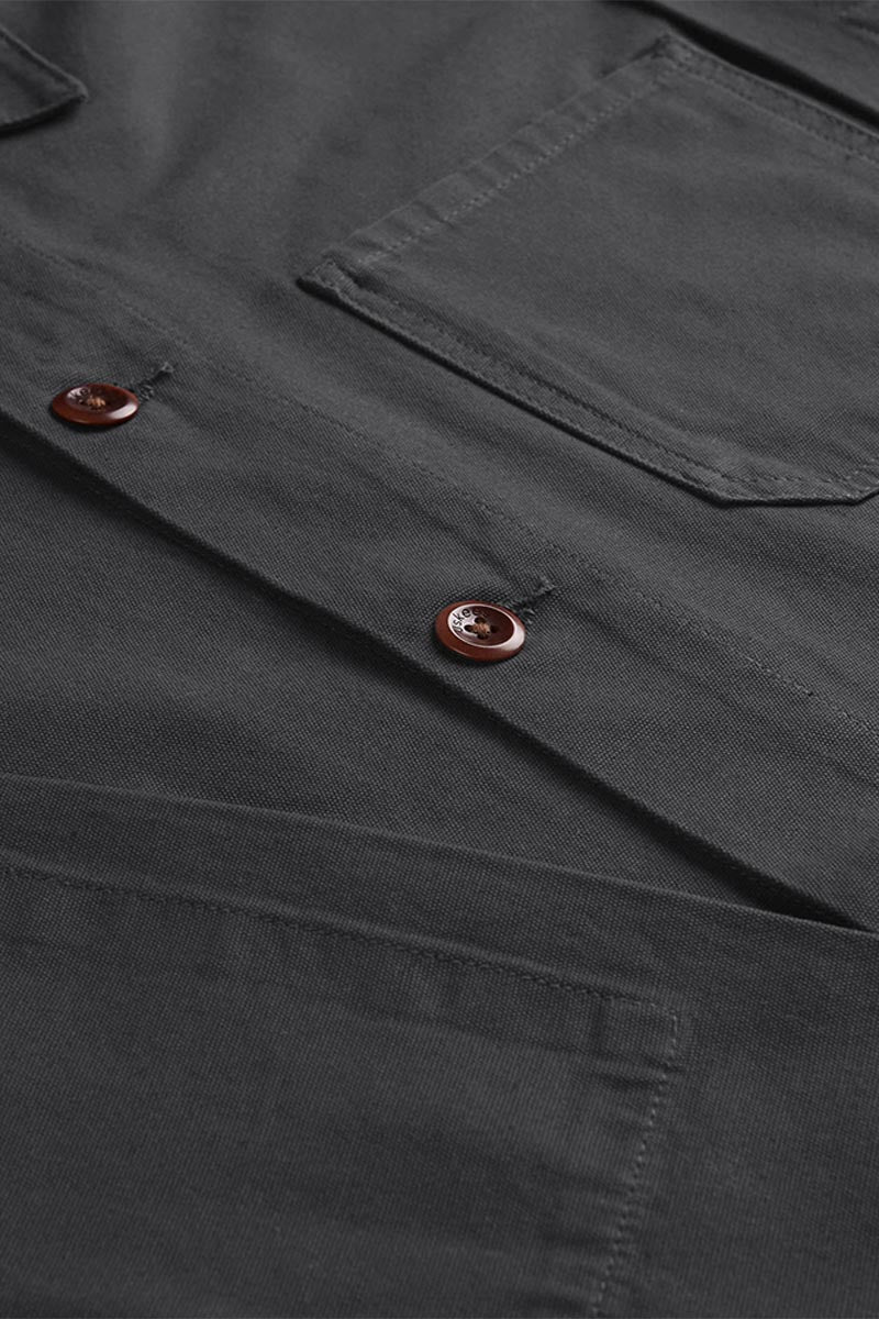 USKEES3001 Button Overshirt | CharcoalXS