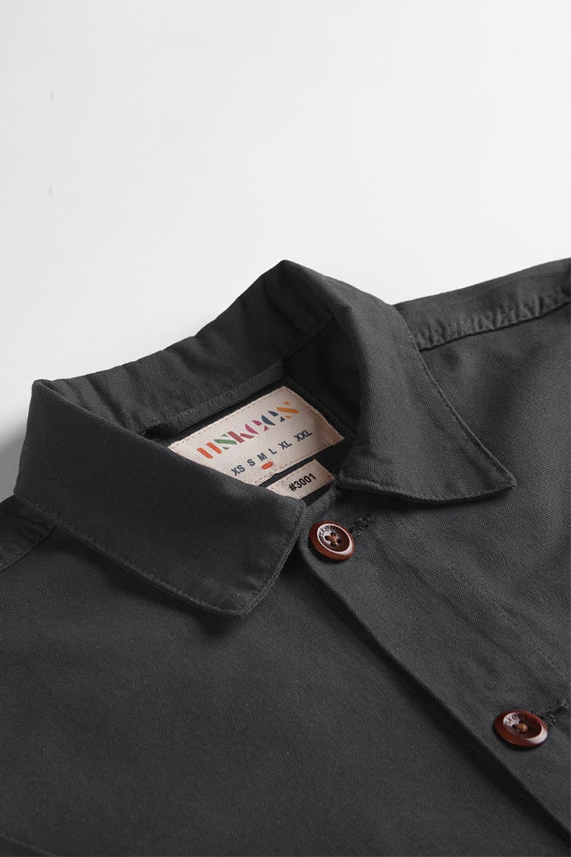USKEES3001 Button Overshirt | CharcoalXS