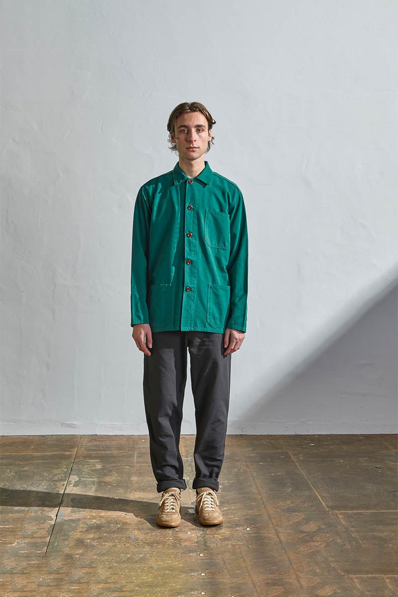 USKEES3001 Button Overshirt | Foam GreenXS