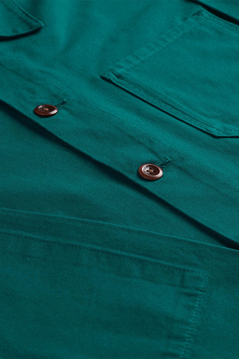 USKEES3001 Button Overshirt | Foam GreenXS
