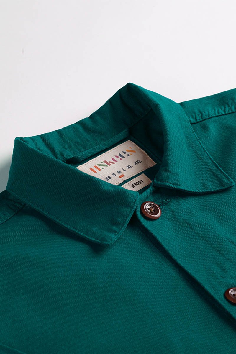 USKEES3001 Button Overshirt | Foam GreenXS