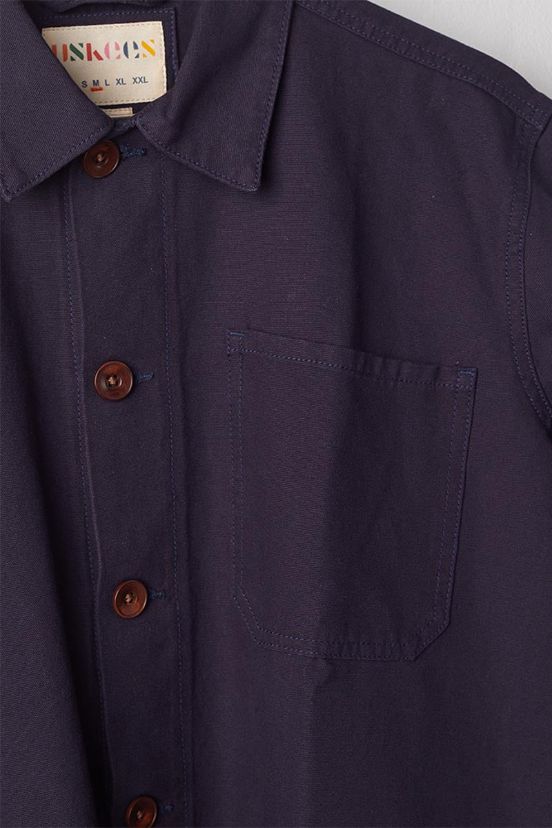 USKEES3001 Button Overshirt | Midnight BlueXS