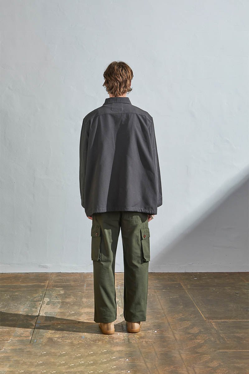 USKEES3013 Button Coach Jacket | CharcoalXS