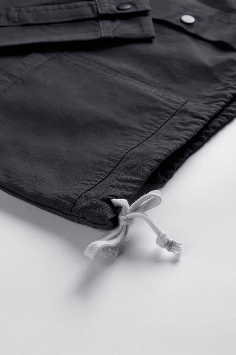 USKEES3013 Button Coach Jacket | CharcoalXS