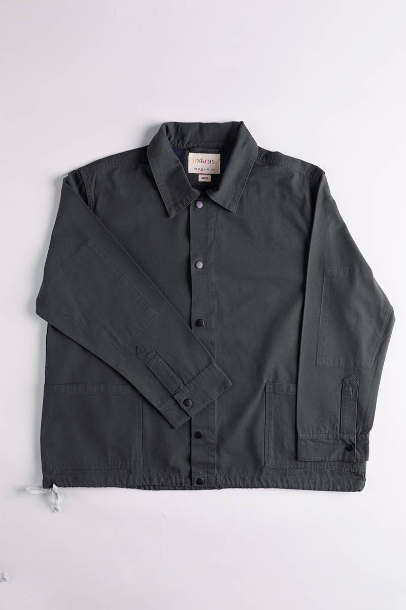 USKEES3013 Button Coach Jacket | CharcoalXS