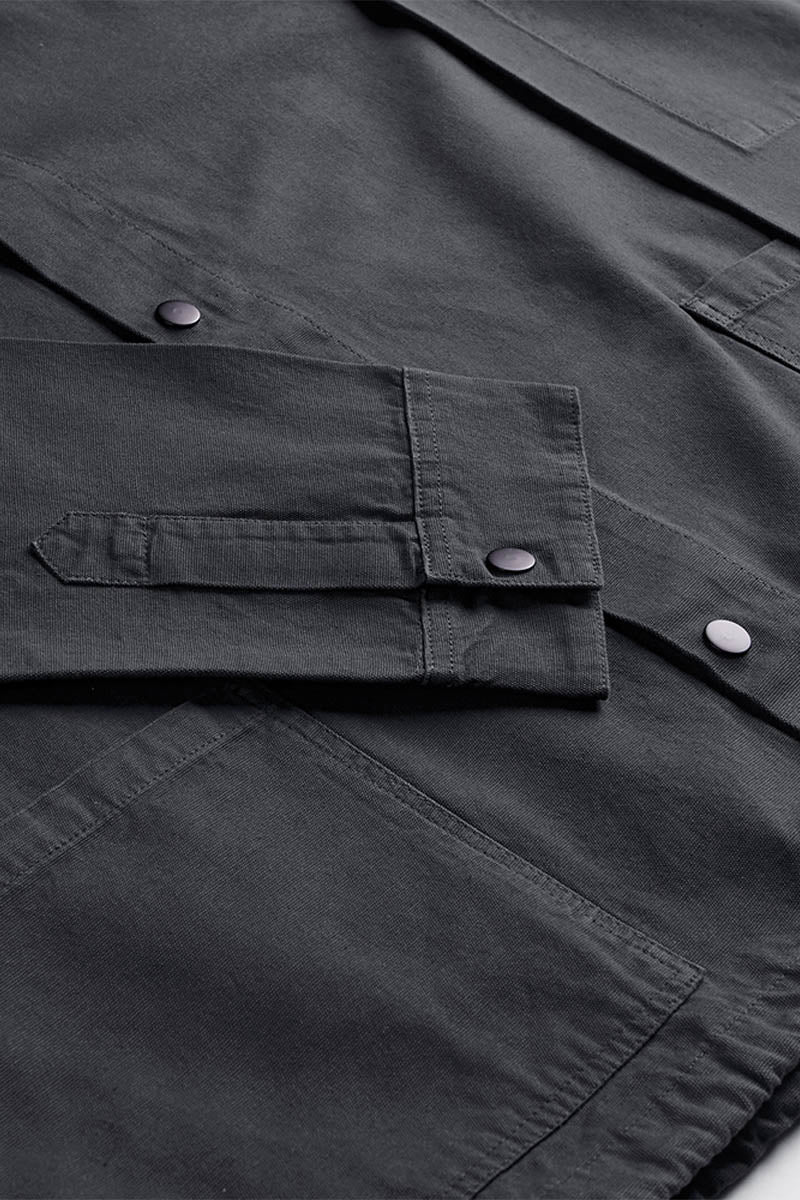 USKEES3013 Button Coach Jacket | CharcoalXS