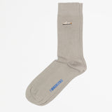 Cotton Ribbed Socks Boston Embroidery | Stone Coin