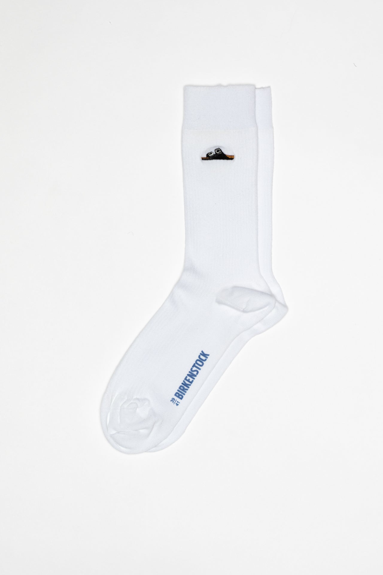 Cotton Ribbed Socks Arizona Embroidery | White