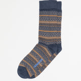 Cotton Pattern Socks | Faded Purple/Ochre/Navy