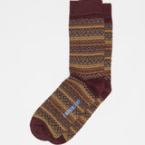 Cotton Pattern Socks | Ochre/Zinfandel/Thyme