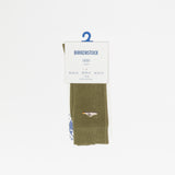 Cotton Ribbed Socks Boston Embroidery | Pine Green