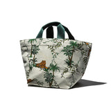 Vintage Tent Fabric w/ Printed Pattern Bag | Jungle