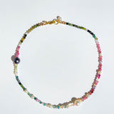 Tourmaline w/ Akoya & Tahitian Pearl Choker Necklace