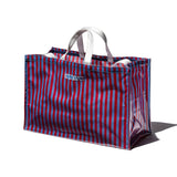 Covered School Tie Fabric Market Bag | Red x Light Blue
