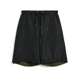 Non Down Military Reversible Wide Shorts | Black