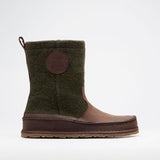 Lahti Wool/Oiled Leather | Roast/Forest Green