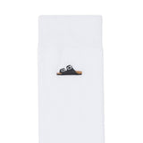 Cotton Ribbed Socks Arizona Embroidery | White