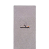 Cotton Ribbed Socks Boston Embroidery | Stone Coin