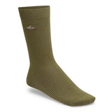 Cotton Ribbed Socks Boston Embroidery | Pine Green