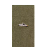 Cotton Ribbed Socks Boston Embroidery | Pine Green