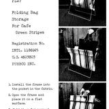 Folding Storage Bag For Café | Green Stripes