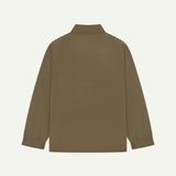 3041 Herringbone Raglan Overshirt | Dark Taupe