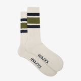 4011 College Stripe Socks | Olive