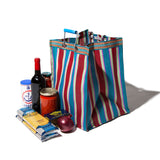 Recycled Plastic Stripe Bag / Rectangle D26 | Red x Blue