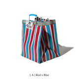 Recycled Plastic Stripe Bag / Rectangle D26 | Red x Blue