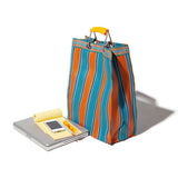 Recycled Plastic Stripe Bag / Rectangle D15 | Orange x Blue