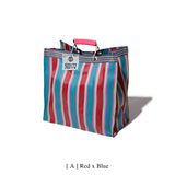 Recycled Plastic Stripe Bag / Square D20 | Red x Blue
