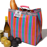 Recycled Plastic Stripe Bag / Square D20 | Orange x Pink