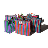Recycled Plastic Stripe Bag / Square D20 | Red x Blue