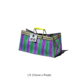 Recycled Plastic Stripe Bag / Wide D17 | Green x Purple