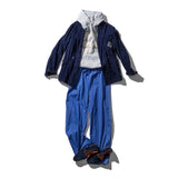 Cotton Stripe Regular Pants | Blue