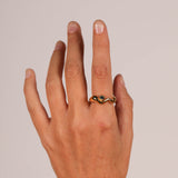 Wave Ring Gold with 1 Stone # 6 | Size 6.5