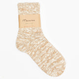 Slub Nep Twister Heather Socks | Beige