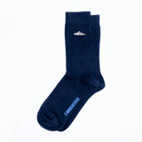 Cotton Ribbed Socks Boston Embroidery |  New Navy
