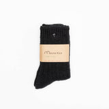 Slub Low Gauge Rib Socks | Black