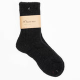 Slub Low Gauge Rib Socks | Black