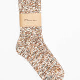 Slub Nep Twister Heather Socks | Brown