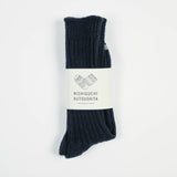 Praha Wool Ribbed Socks | Navy