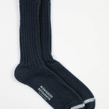 Praha Wool Ribbed Socks | Navy