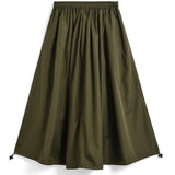 Non Down Military Gather Skirt | Dark Olive