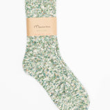 Slub Nep Twister Heather Socks | Green