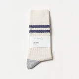 GS05.0265 | Striped Cotton Socks | Nature / Denim Blue