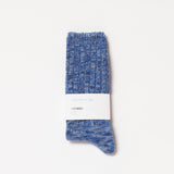 GS07.6502 | Melange Cotton Socks | Denim Blue / Nature