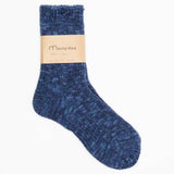 Slub Low Gauge Rib Socks | Indigo