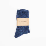 Slub Low Gauge Rib Socks | Indigo